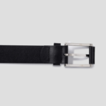 8 seconds 30mm Stopper Ring Square Buckle Belt — Black