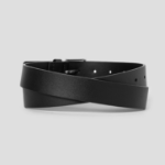 8 seconds 30mm Square Glossy Buckle Belt — Black