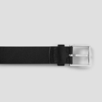 8 seconds 30mm Square Glossy Buckle Belt — Black