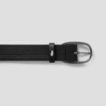 8 seconds 30mm Stitched Round Buckle Belt — Black