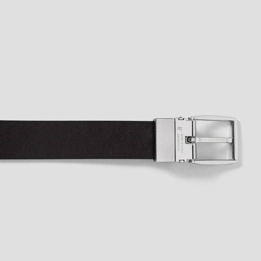 8 seconds [Reversible] 30mm Double-Sided Woven Rotating Buckle Belt — Black