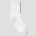 8 seconds Cotton Blend Mid-Length Solid Socks — White
