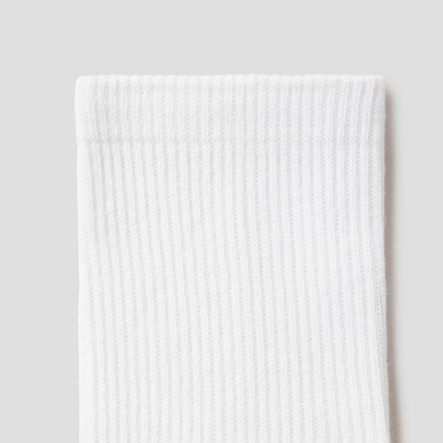 8 seconds Cotton Blend Mid-Length Solid Socks — White