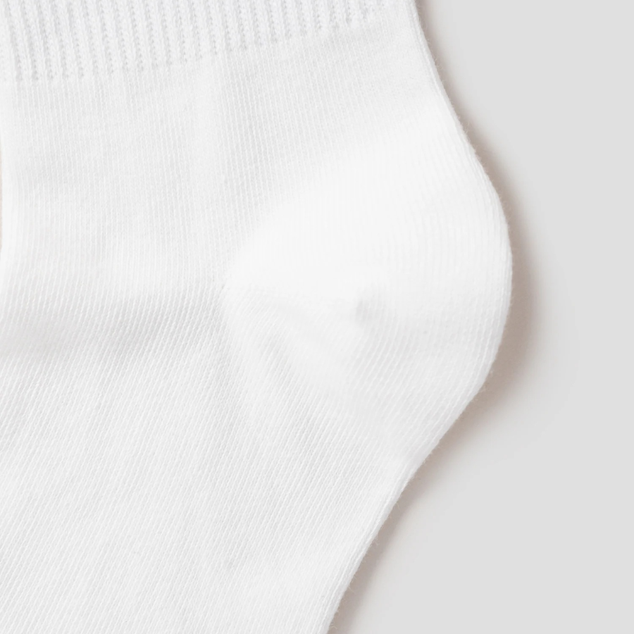 8 seconds Cotton Blend Mid-Length Solid Socks — White