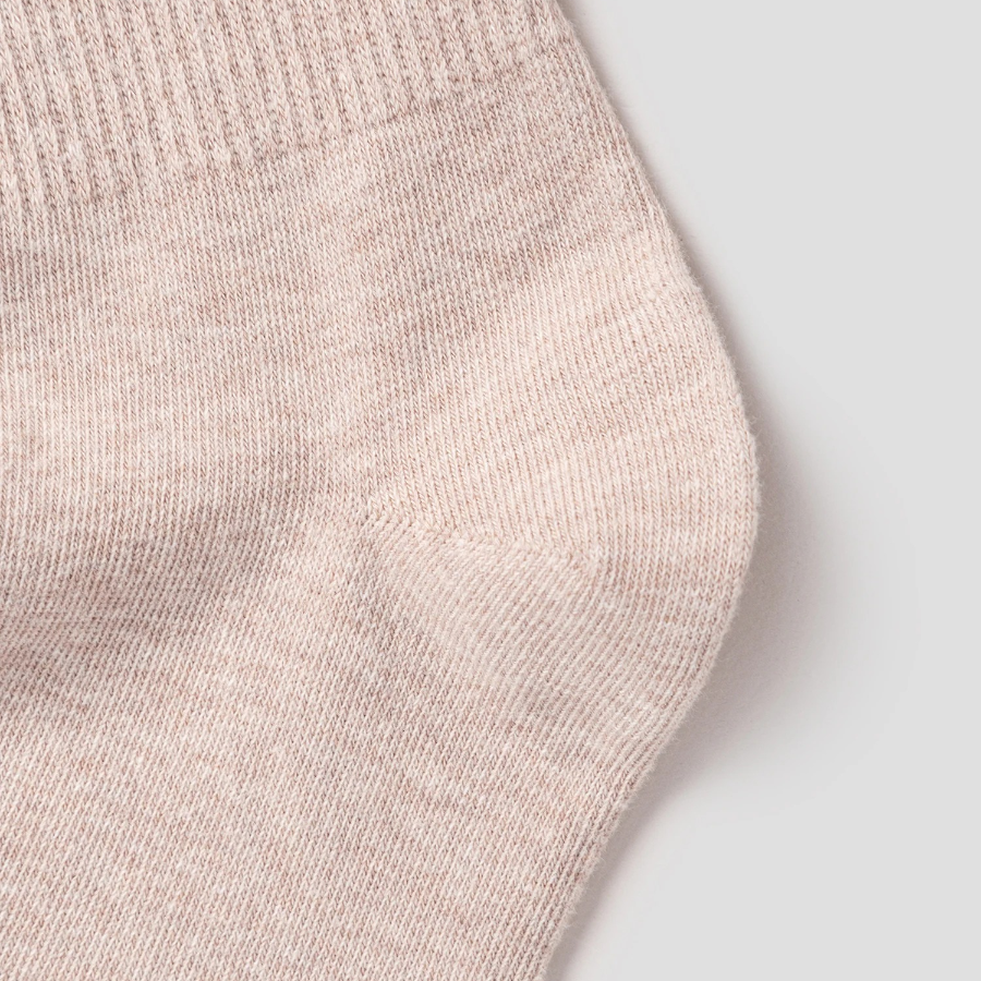 8 seconds Cotton Blend Mid-Length Solid Socks — Beige
