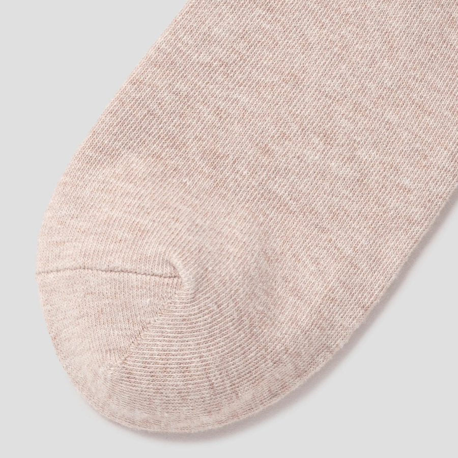 8 seconds Cotton Blend Mid-Length Solid Socks — Beige