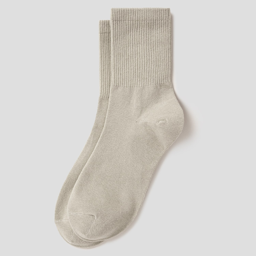 8 seconds Cotton Blend Mid-Length Solid Socks — Khaki
