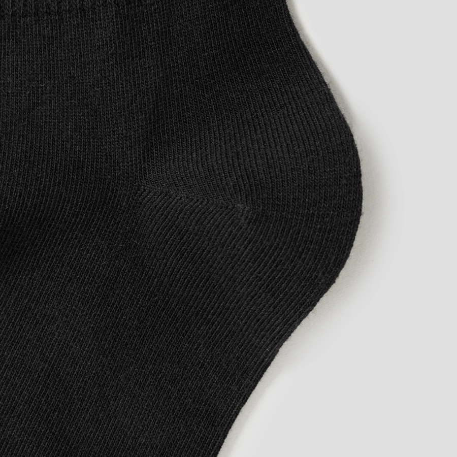 8 seconds Cotton Blend Mid-Length Solid Socks — Black