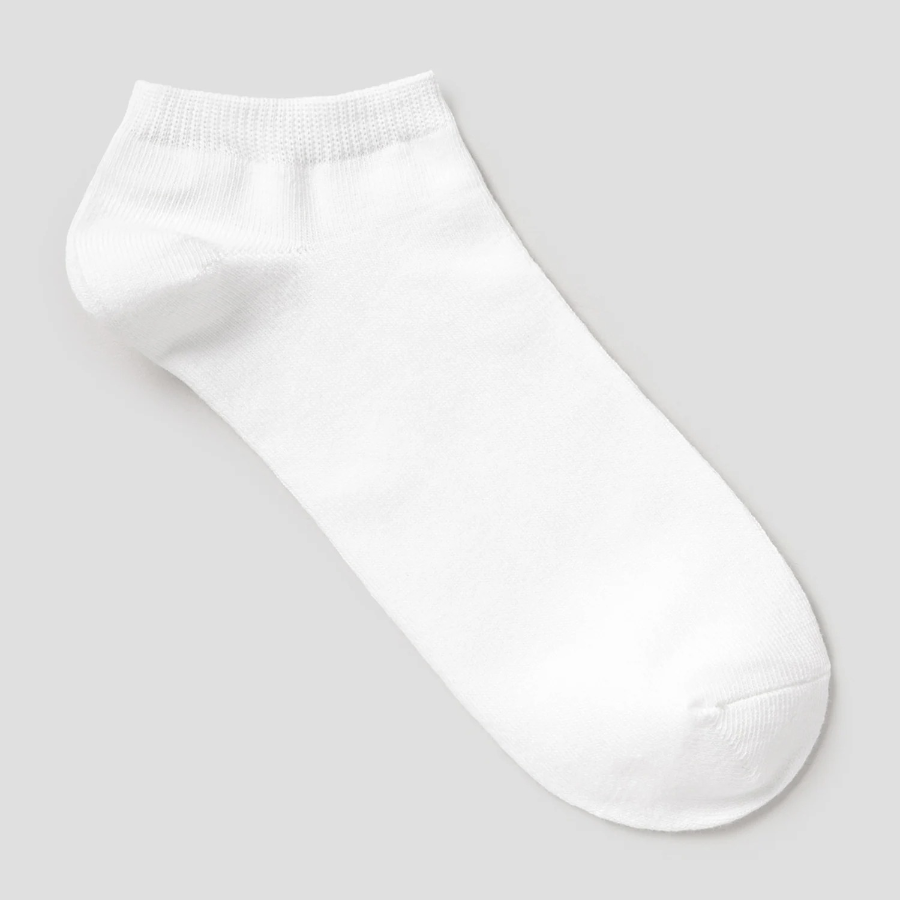 8 seconds Cotton Blend Solid Sneakers Socks 3P — White