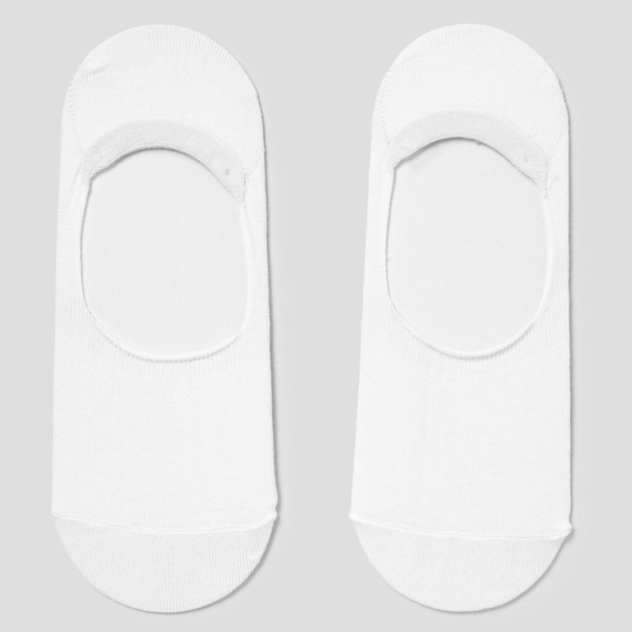 8 seconds Cotton Blend Solid No-Show Socks 3P — White