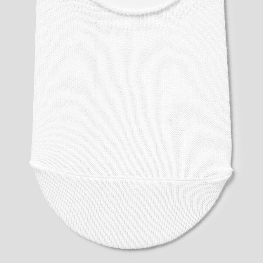 8 seconds Cotton Blend Solid No-Show Socks 3P — White