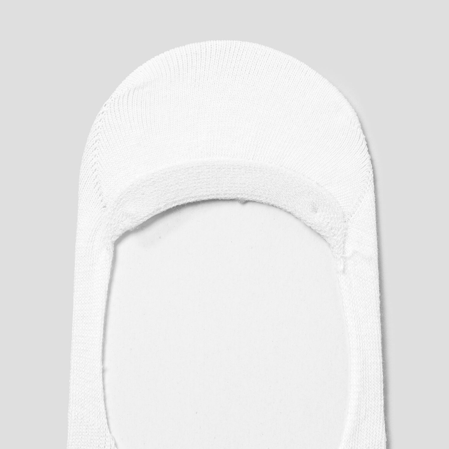 8 seconds Cotton Blend Solid No-Show Socks 3P — White