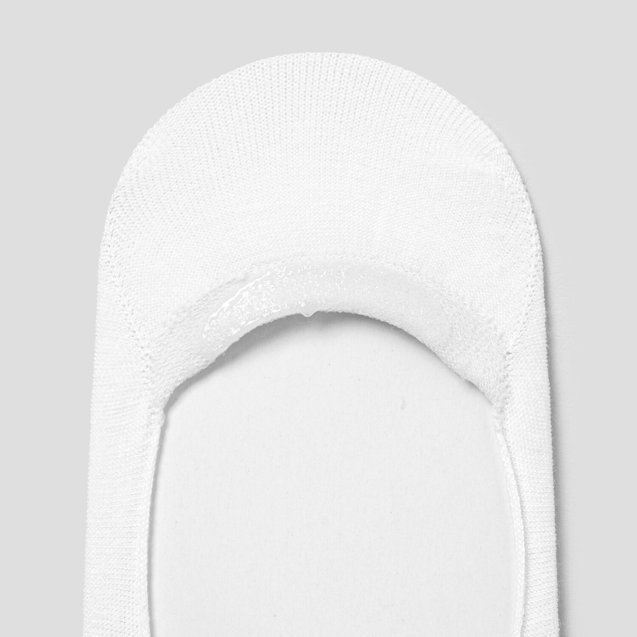 8 seconds Cotton Blend Solid No-Show Socks 3P — White