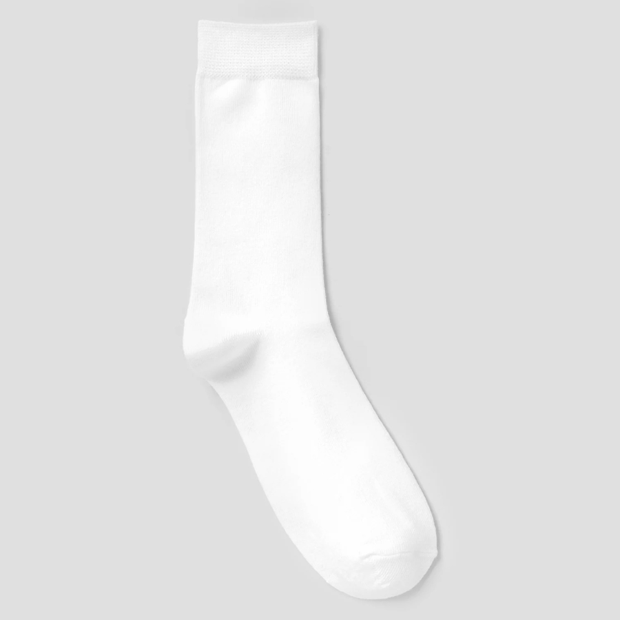 8 seconds Cotton Blend Solid Socks 3P — White