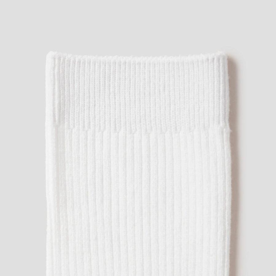 8 seconds Cotton Blend Ribbed Socks — White