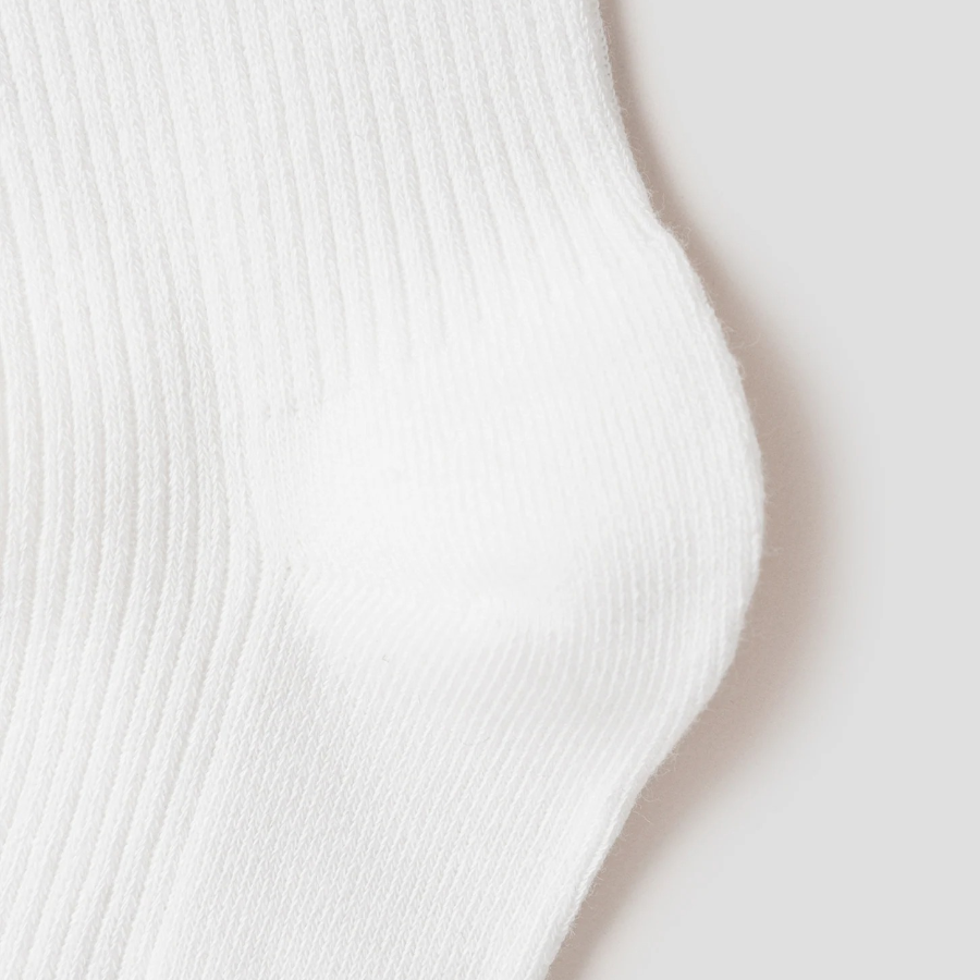 8 seconds Cotton Blend Ribbed Socks — White