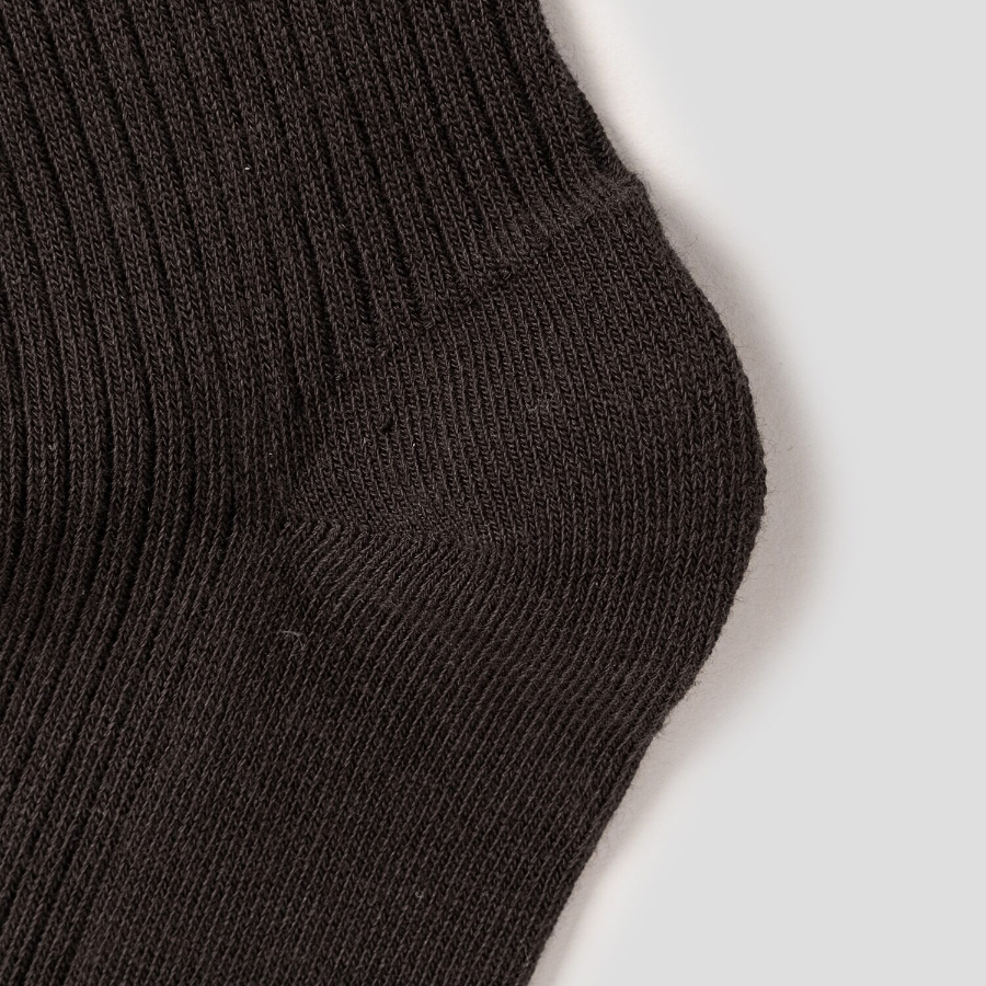 8 seconds Cotton Blend Ribbed Socks — Brown