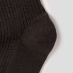 8 seconds Cotton Blend Ribbed Socks — Brown