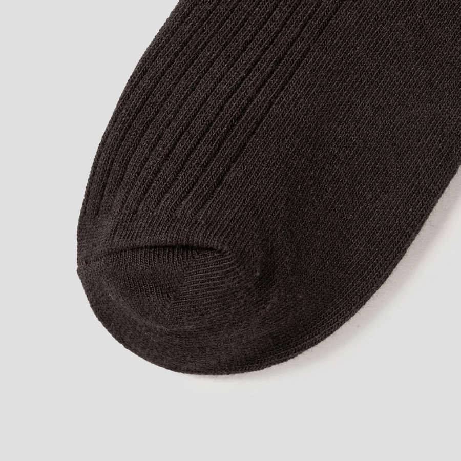 8 seconds Cotton Blend Ribbed Socks — Brown