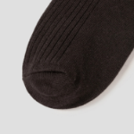 8 seconds Cotton Blend Ribbed Socks — Brown